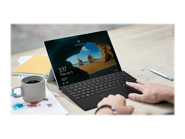 Microsoft Surface Pro Type Cover with Fingerprint ID - Keyboard - with trackpad, accelerometer - backlit - Portuguese - black - commercial - for Surface Pro (Mid 2017), Pro 3, Pro 4