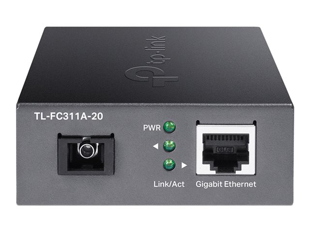 TP-Link TL-FC311A-20 V2 - Fibre media converter - 1GbE - 1000Base-T, WDM, 1000Base-SC - RJ-45 / SC single-mode - up to 20 km - 1310 (RX) / 1550 (TX) nm