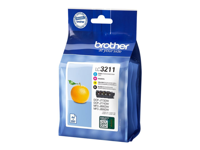 Brother LC3211 Value Pack - 4-pack - black, yellow, cyan, magenta - original - ink cartridge - for Brother DCP-J572, DCP-J772, DCP-J774, MFC-J890, MFC-J895