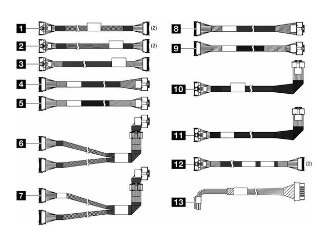 Lenovo - Storage cable kit - for 2.5\" Chassis Front BP2 NVMe - for ThinkSystem SR650 V3