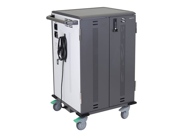 Ergotron YES36 - Cart (charge only) - for 36 tablets / notebooks - EU - lockable - contoured wood, vinyl thermoplastic laminate, 14 gauge steel, 16 gauge steel, 18 gauge steel - white, grey - screen size: up to 14\"