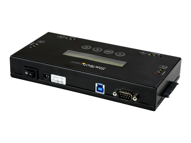 StarTech.com 4 Bay SSD/HDD Hard Drive Eraser, 2.5\" & 3.5\" SATA, Hostless Standalone Secure Erase External Disk Sanitizer, 9 Erase Modes, RS232 Printer Port, NIST/DOD & TAA Compliant - Built-in LCD Display (SATERASER4) - Hard drive eraser - 2.5\" / 3.5\" - SATA 6Gb/s - AC 100-240 V - black