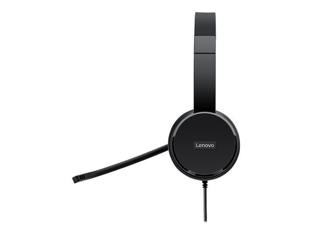 Lenovo 100 - Headset - on-ear - wired - USB-A - black