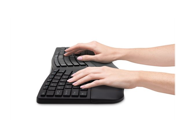 Kensington Pro Fit Ergo Wireless Keyboard - Keyboard - wireless - 2.4 GHz, Bluetooth 4.0 - US - black