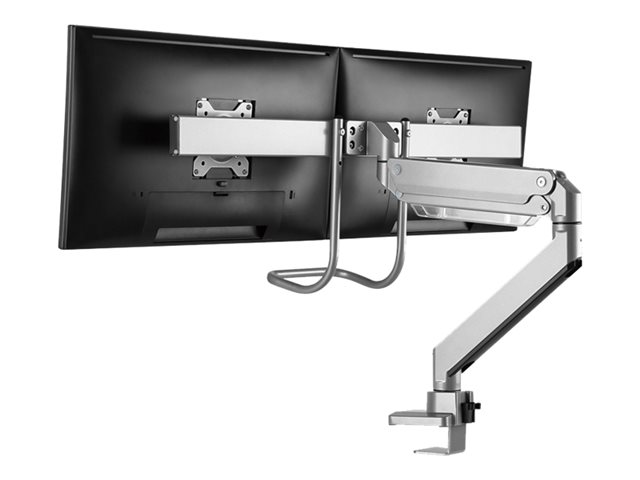 Neomounts NM-D775DX - Mounting kit - full-motion - for 2 LCD displays - silver - screen size: 10\"-32\" - clamp mountable, grommet, desk-mountable