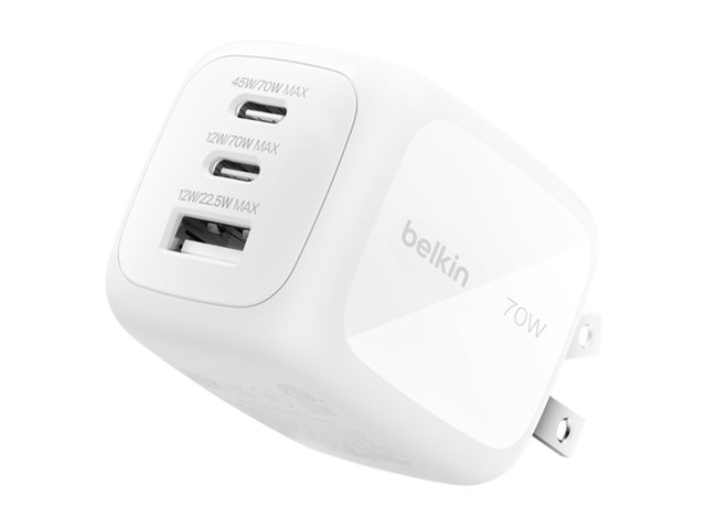 BOOSTCHARGE 70w 2C1A Wall Charger with interchangable plug tips UK, EU, US