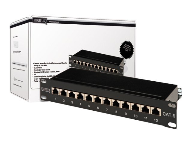 DGTS CAT 6. PCH PANELCLASS E SHIELDED 12DIGITUS CAT 6. PATCH PANELCLASS E SHIELDED 12 PORT