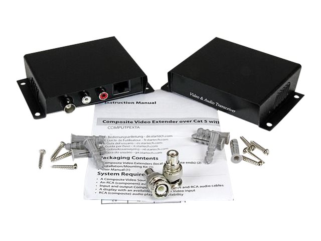 StarTech.com Composite Video Extender over Cat 5 with Audio - composite Video Extender - composite over Cat5 (COMPUTPEXTA) - Video/audio extender - over CAT 5 - up to 200 m