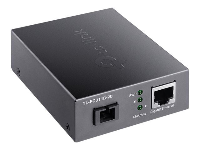 TP-Link TL-FC311B-20 V2 - Fibre media converter - 1GbE - 1000Base-T, WDM, 1000Base-SC - RJ-45 / SC single-mode - up to 20 km - 1310 (TX) / 1550 (RX) nm