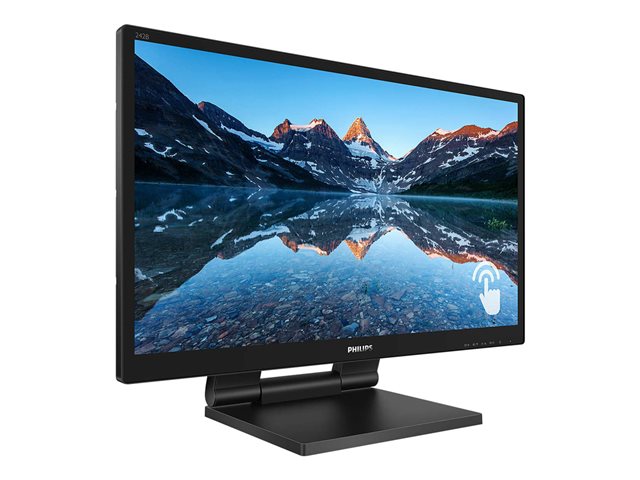 Philips 242B9T - LED monitor - 24\" - touchscreen - 1920 x 1080 Full HD (1080p) @ 60 Hz - IPS - 250 cd/m² - 1000:1 - 5 ms - HDMI, DVI-D, VGA, DisplayPort - speakers - black texture