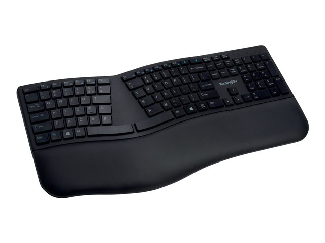 Kensington Pro Fit Ergo Wireless Keyboard - Keyboard - wireless - 2.4 GHz, Bluetooth 4.0 - US - black