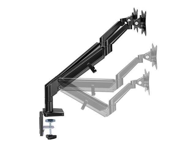 Neomounts DS70-810BL2 - Mounting kit (desk mount) - full-motion adjustable dual arm - for 2 LCD displays - black - screen size: 17\"-32\" - clamp mountable, grommet