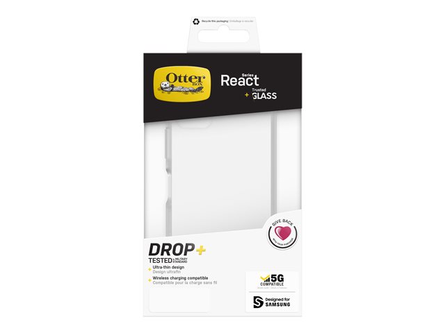 OtterBox React Series - Back cover for mobile phone - clear - with Trusted Glass screen protector - for Samsung Galaxy A22 5G