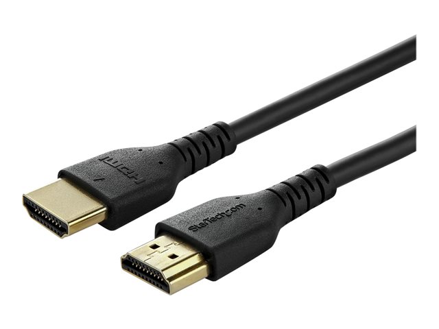 StarTech.com 2m Premium Certified HDMI 2.0 Cable with Ethernet, Durable High Speed UHD 4K 60Hz HDR 10, 6ft Rugged M/M HDMI Cord with Aramid Fiber, TPE, Ultra HD Monitors, TVs & Displays - Heavy duty HDMI cable - Premium High Speed - HDMI cable with Ethernet - HDMI male to HDMI male - 2 m - black - for P/N: TB3DKM2HDL