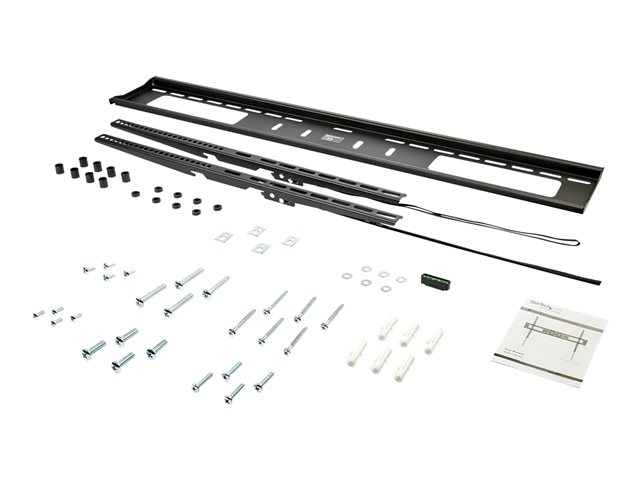 StarTech.com Flat Screen TV Wall Mount - Fixed - Heavy Duty Commercial Grade TV Wall Mount for 60\" to 100\" TVs - VESA Wall Mount (FPWFXB1) - Bracket - for TV - plastic, steel - black - screen size: 60\"-100\" - wall-mountable