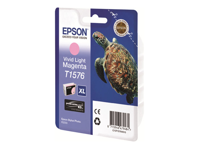 Epson T1576 - 25.9 ml - vivid light magenta - original - blister - ink cartridge - for Stylus Photo R3000