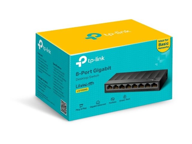 TP-Link LiteWave LS1008G - Switch - unmanaged - 8 x 10/100/1000 - desktop, wall-mountable