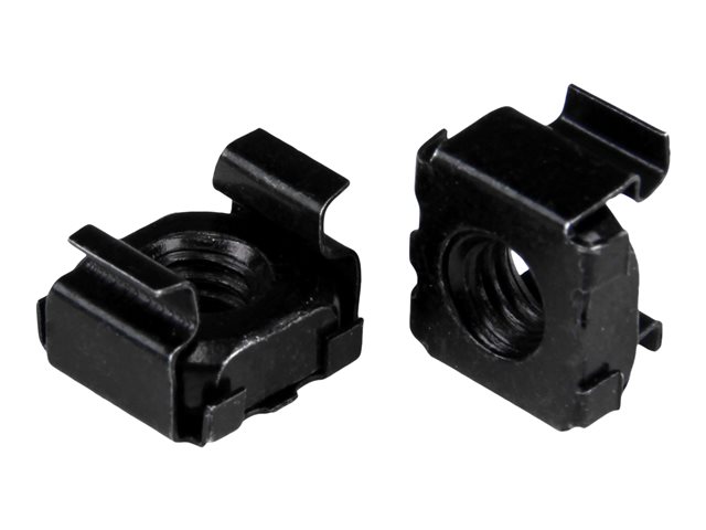 StarTech.com M5 Cage Nuts - 50 Pack, Black - M5 Mounting Cage Nuts for Server Rack & Cabinet (CABCAGENUTSB) - Cage nuts - black (pack of 50) - for P/N: RACK-18U-20-WALL-OA, RACK-21U-20-WALL-OA, RACK-24U-20-WALL-OA, RK12OD2, RK3236BKF