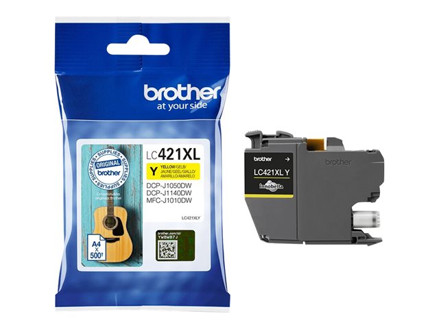 Brother LC421XLY - High Yield - yellow - original - ink cartridge - for Brother DCP-J1140DW, DCP-J1800DW, MFC-J1010DW, MFC-J1012DW