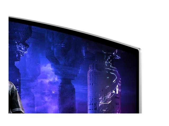 Samsung Odyssey OLED G9 S49DG954SU - G95SD Series - OLED monitor - Smart - gaming - curved - 49\" - 5120 x 1440 Dual Quad HD @ 240 Hz - 250 cd/m² - 1000000:1 - HDR10+ Gaming, HDR10 - 0.03 ms - DisplayPort, Micro HDMI, HDMI - speakers - silver