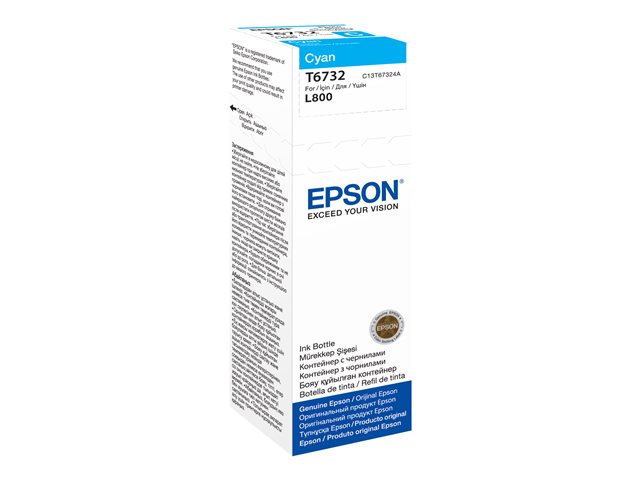 Epson T6732 - 70 ml - cyan - original - ink refill - for Epson L1800, L800, L805, L810, L850, EcoTank L1800