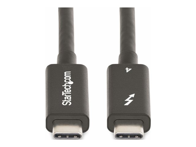 StarTech.com 6ft (2m) Active Thunderbolt 4 Cable, 40Gbps, 100W PD, 4K/8K, Intel Certified, Compatible w/Thunderbolt 3/USB 3.2/DisplayPort (A40G2MB-TB4-CABLE) - USB cable - 24 pin USB-C (M) to 24 pin USB-C (M) - USB 3.2 Gen 2 / USB4 / Thunderbolt 3 / Thunderbolt 4- / DisplayPort 1.4a - 2 m - active, USB Power Delivery (100W), up to 40 Gbps data transfer rate, 8K60Hz support, 4K60Hz support - black