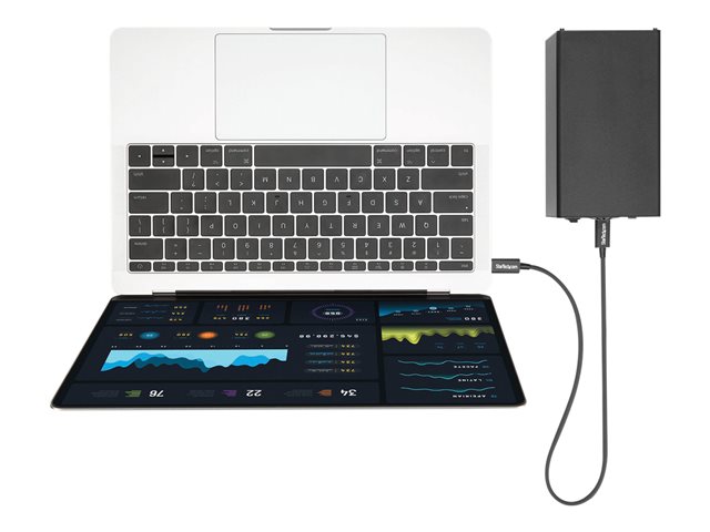StarTech.com 50cm (1.6ft) Thunderbolt 3 Cable, 40Gbps, 100W PD, 4K/5K Video, Thunderbolt-Certified, Compatible w/ TB4/USB 3.2/DisplayPort - Thunderbolt cable - 24 pin USB-C (M) to 24 pin USB-C (M) - Thunderbolt 3 / USB / DisplayPort - 50 cm - black - for P/N: PEXUSB321C, TB33A1C, TB3DK2DHV, TB3DK2DHVUE, TB3DK2DPPDUE, TB3DKDPMAW, TB3DKDPMAWUE