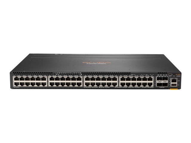 HPE Aruba 6300M - Switch - L3 - Managed - 48 x 10/100/1000 (1 PoE+) + 4 x 1 Gigabit / 10 Gigabit / 25 Gigabit / 50 Gigabit SFP56 (uplink / stacking) - front and side to back - rack-mountable - PoE+