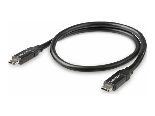 StarTech.com USB C to USB C Cable - 1.5 ft / 0.5m - 5A PD - White - USB 2.0 - USB-IF Certified - USB Type C Cable - USB C Charging Cable (USB2C5C50CM) - USB cable - 24 pin USB-C (M) to 24 pin USB-C (M) - Thunderbolt 3 / USB 2.0 - 5 A - 50 cm - black