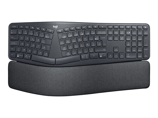 Logitech ERGO K860 Split Keyboard for Business - Keyboard - wireless - Bluetooth LE - AZERTY - French - graphite