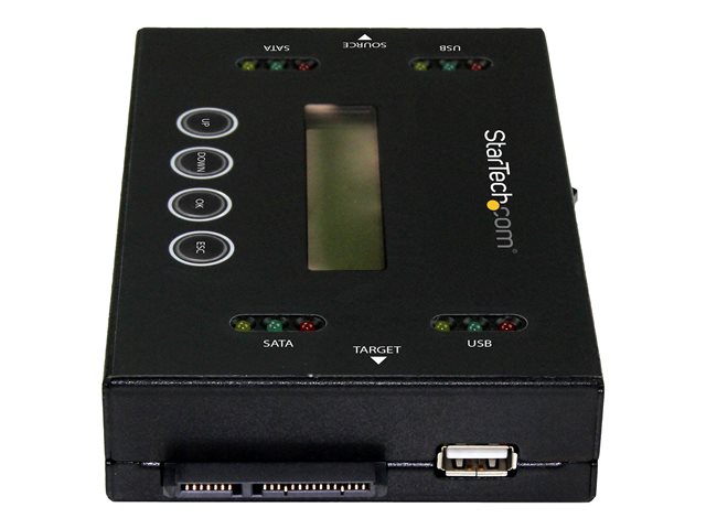 StarTech.com Drive Duplicator & Eraser for USB Flash Drives & 2.5 / 3.5\" SATA SSDs/HDDs- 1:1 duplication plus cross-interface - Standalone (SU2DUPERA11) - Hard drive / USB drive duplicator - 1 bays (Serial ATA-600 / USB) - for P/N: SVA12M5NA