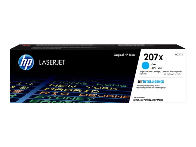 HP 207X - High Yield - cyan - original - LaserJet - toner cartridge (W2211X) - for Color LaserJet Pro M255dw, M255nw, MFP M282nw, MFP M283fdn, MFP M283fdw