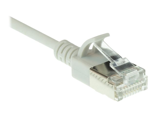 Grijze 2 meter LSZH U/FTP CAT6A datacenter slimline patchkabel snagless met RJ45 connectoren - PolyBag