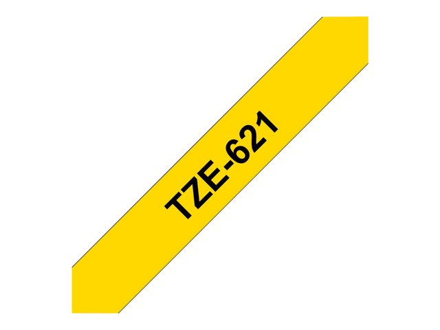 Brother TZe-621 - Black on yellow - Roll (0.9 cm x 8 m) 1 cassette(s) laminated tape - for Brother PT-D210, D600, H110, H200, P-Touch PT-1005, 1880, E310, P-Touch Cube Pro PT-P910