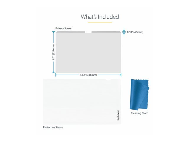 StarTech.com 15-inch MacBook Air 2023 Laptop Privacy Screen, Removable and Reversible Anti-Glare Privacy Filter, Magnetic Laptop Screen Protector with +/- 30 Deg. Viewing Angle - 51% Blue Light Reduction (15MAM-PRIVACY-SCREEN) - Notebook privacy filt