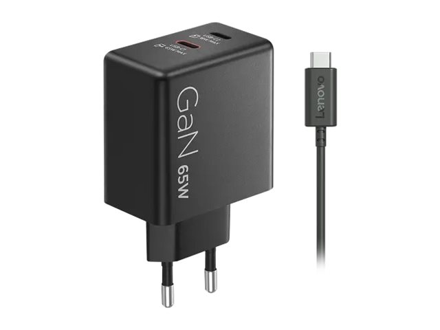 Lenovo Dual USB-C 65W GaN Charger Black