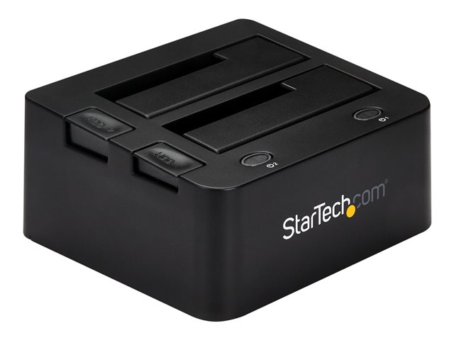 StarTech.com Dual-Bay USB 3.0 to SATA and IDE Hard Drive Docking Station, USB Hard Drive Dock, External 2.53.5 SATA III and IDE (40 pin) SSDHDD Docking Station, Hot-Swap Hard Drive Bays - Top-Loading - Storage controller - 2.5\", 3.5\" - ATA / SATA 6Gb/s - USB 3.0 - black - for P/N: SVA12M5NA