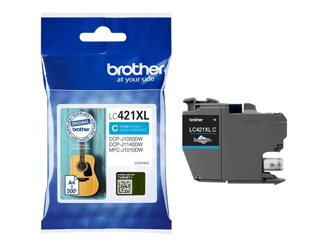 Brother LC421XLC - High Yield - cyan - original - ink cartridge - for Brother DCP-J1140DW, DCP-J1800DW, MFC-J1010DW, MFC-J1012DW