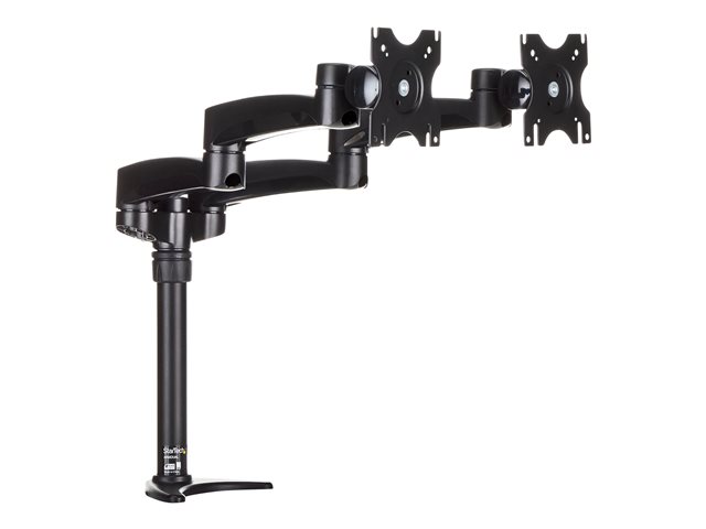 StarTech.com Desk Mount Dual Monitor Arm - Articulating - Supports Monitors 12\" to 24\" - Adjustable VESA Monitor Arm - Grommet or Desk Mount - Black (ARMDUAL) - Mounting kit - adjustable arm - for 2 LCD displays - plastic, steel - black - screen size: 12\"-24\" - desk-mountable - for P/N: ACCSMNT, ARMSTSLG, DK30A2DH, DK30C2DAGPD, DK30C2HAGPD, TB3DK2DPM2, TB3DK2DPPD