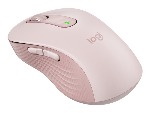 Logitech Signature M650 L - Mouse - large size - optical - 5 buttons - wireless - 2.4 GHz, Bluetooth - Logitech Logi Bolt USB receiver - rose