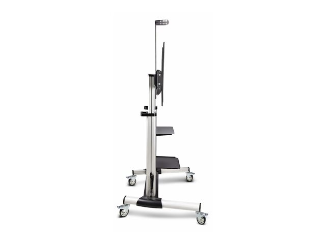 StarTech.com Rolling TV Cart/Stand On Wheels, Up to 100inch/220lb Screens - Cart - for flat panel - plastic, aluminium, steel - black, silver - screen size: 60\"-100\"