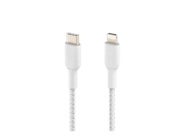 Belkin BoostCharge - Lightning cable - 24 pin USB-C male to Lightning male - 1 m - white - USB Power Delivery (18W)