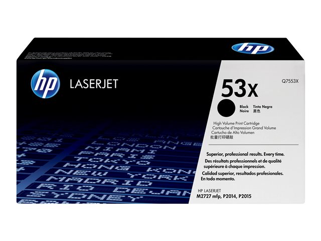 HP 53X - High Yield - black - original - LaserJet - toner cartridge (Q7553X) - for LaserJet M2727nf MFP, M2727nfs MFP, P2014, P2014n, P2015, P2015d, P2015dn, P2015n, P2015x