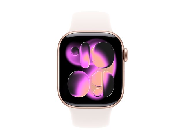 Apple Watch Series 11 GPS + Cellular 42mm Rose Gold Aluminium Case with Light Blush Sport Band - S/M