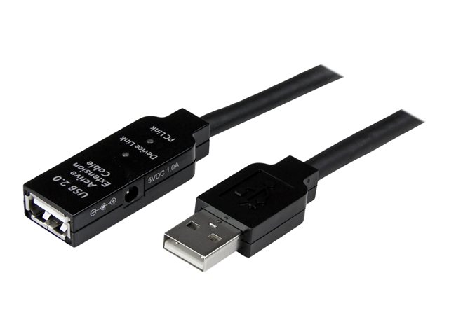 StarTech.com 10m USB 2.0 Active Extension Cable M/F - 10 meter USB 2.0 Repeater / Extender Cable USB A (M) to USB A (F) 10 m Black - 3 ft (USB2AAEXT10M) - USB extension cable - USB (F) to USB (M) - USB 2.0 - 10 m - active - black - for P/N: LTUB1MBK, SVA5H2NEUA, UUSBOTG