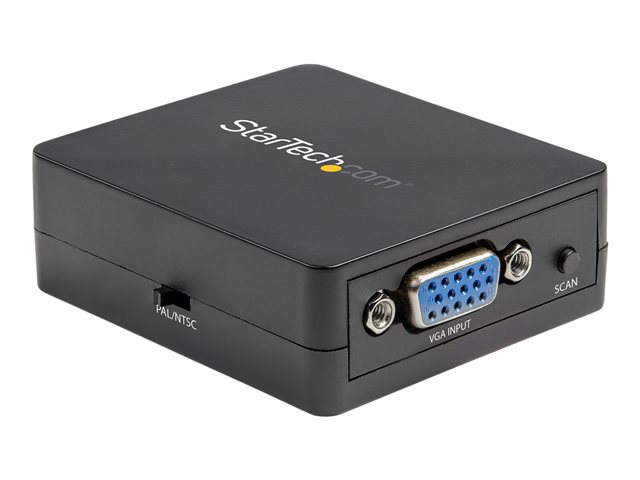 StarTech.com 1080p VGA to RCA and S-Video Converter - USB Powered - Adapter - VGA / S-Video / composite video - HD-15 (VGA) female to 4 pin mini-DIN, RCA female - black - active