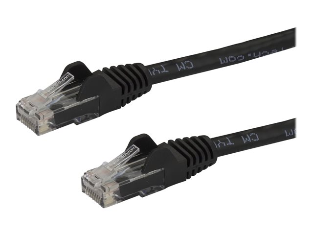 StarTech.com 50cm CAT6 Ethernet Cable, 10 Gigabit Snagless RJ45 650MHz 100W PoE Patch Cord, CAT 6 10GbE UTP Network Cable w/Strain Relief, Black, Fluke Tested/Wiring is UL Certified/TIA - Category 6 - 24AWG (N6PATC50CMBK) - Patch cable - RJ-45 (M) to RJ-45 (M) - 50 cm - UTP - CAT 6 - molded, snagless - black