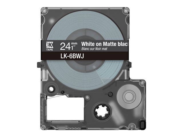 Epson LabelWorks LK-6BWJ - White on matte black - Roll (2.4 cm x 8 m) 1 cassette(s) hanging box - tape cartridge - for LabelWorks LW-C610