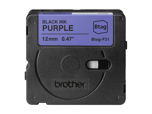 Brother BTAG-F31 - Black on purple - Roll (1.2 cm x 4 m) 1 cassette(s) hanging box - label tape