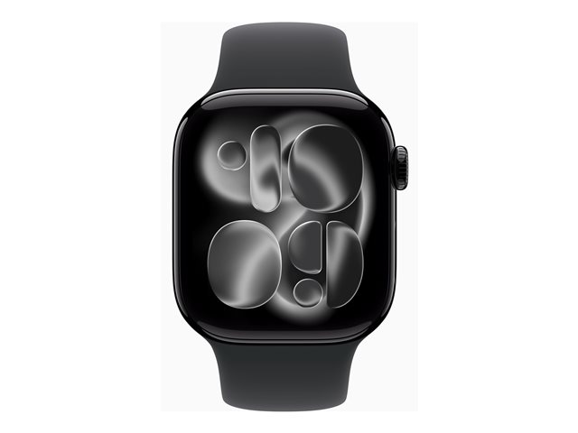Apple Watch Series 11 GPS 42mm Jet Black Aluminium Case with Black Sport Band - M/L
